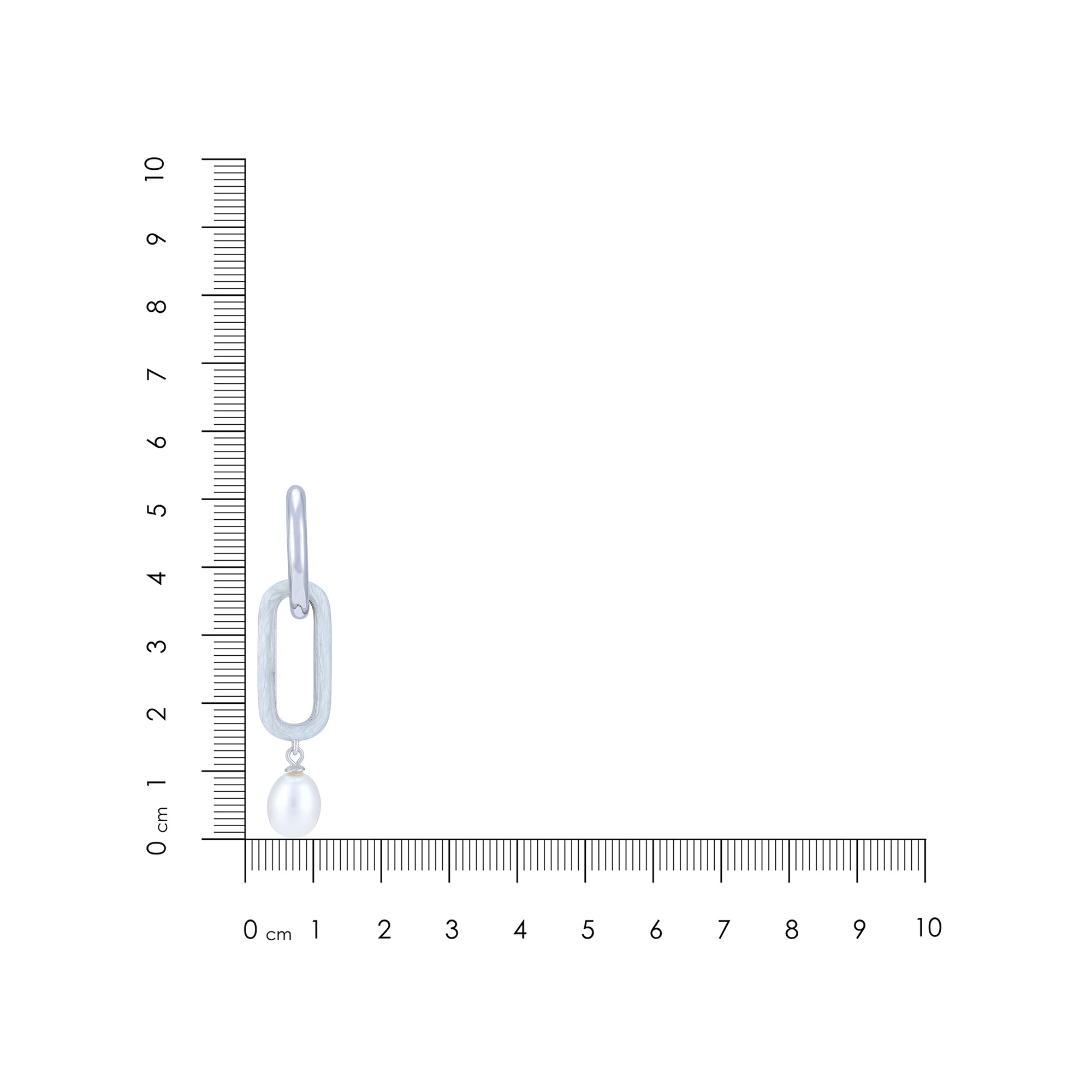 925 Sterling Silver Oval Link Pearl Accent Drop Earring for Women