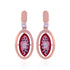925 Sterling Silver Oval Ruby Sparkle Earrings  For Women
