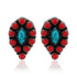 925 Sterling Silver Oxidised Coral Turquoise Earring 