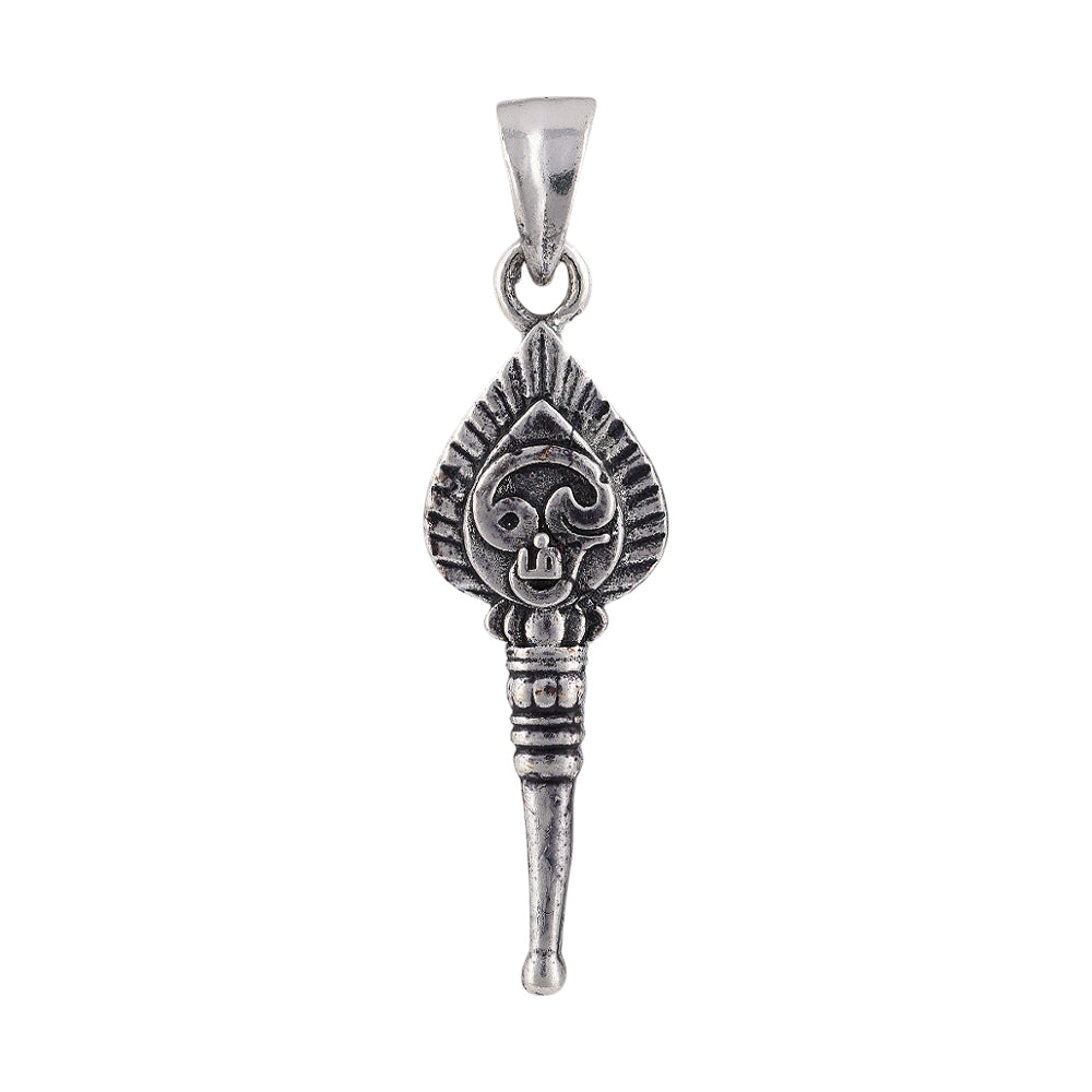 925 Sterling Silver Oxidized Lord Murugan Om Vel Pendants for Men and Women