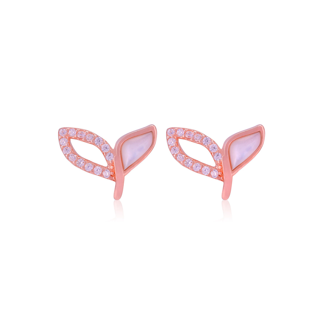 925 Sterling Silver Paired Leaf Earrings For Women