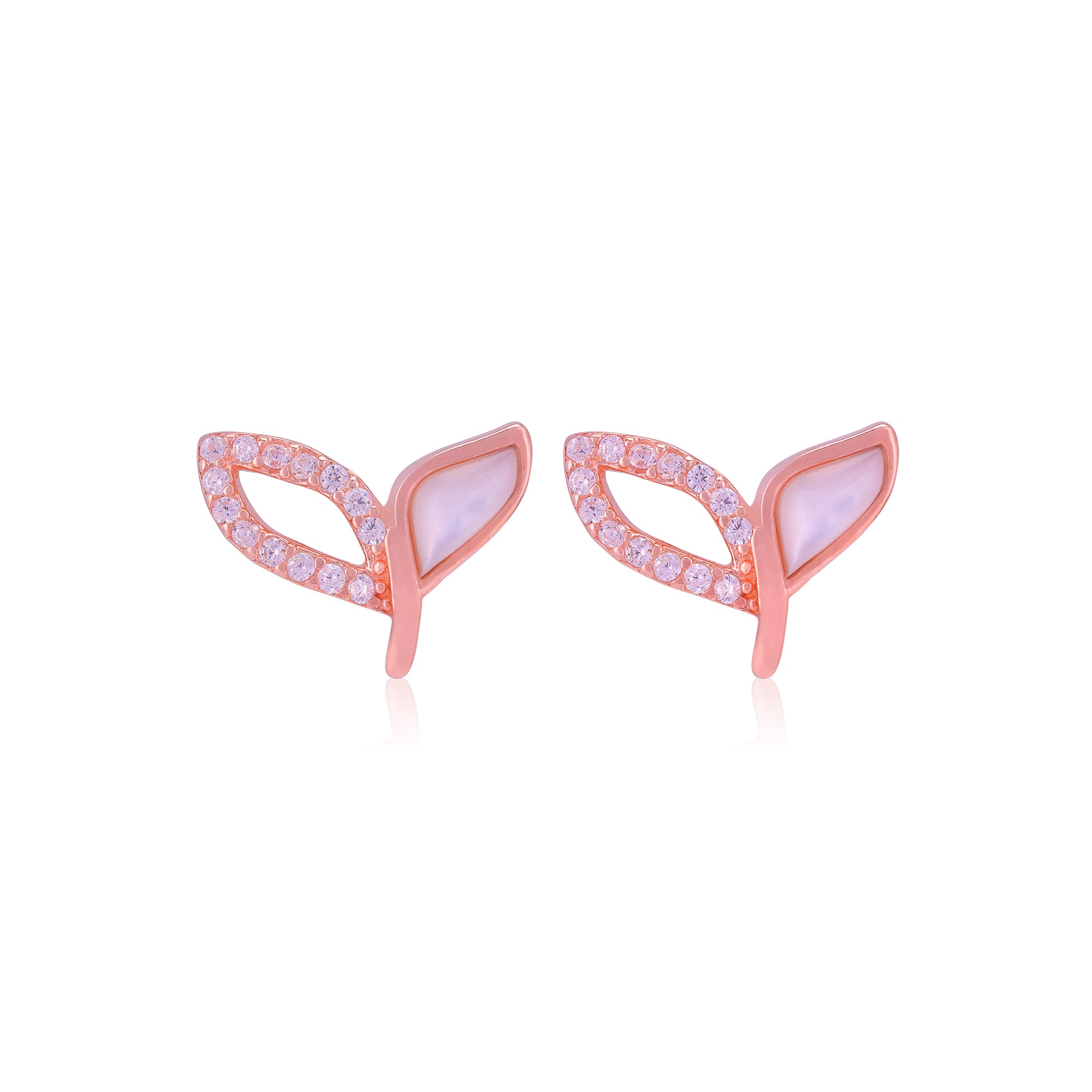 925 Sterling Silver Paired Leaf Earrings For Women