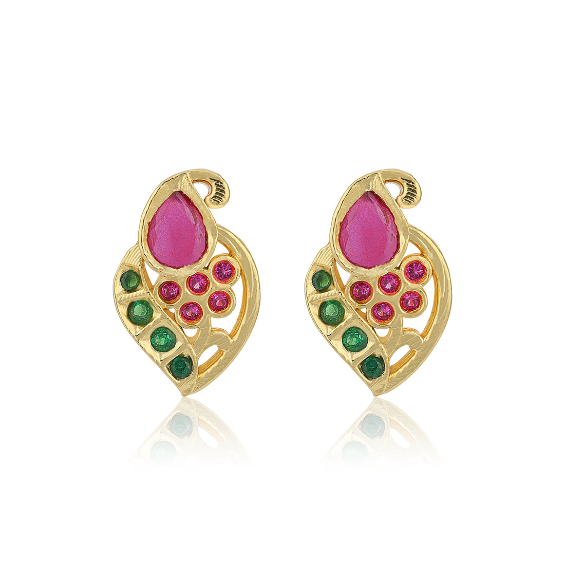 925 Sterling Silver Paisley Ruby Stone Earring for Women