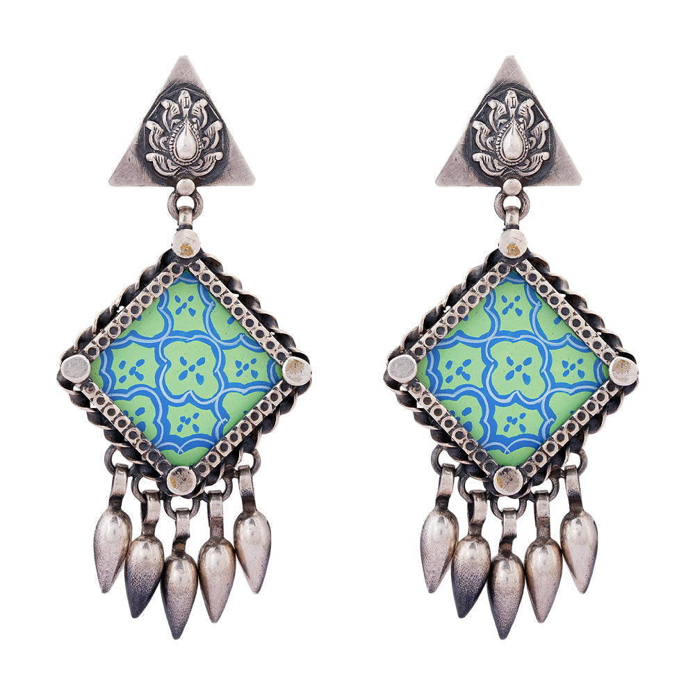 925 Sterling Silver Pastel Enamel Earring