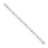 925 Sterling Silver Pastel Prism Halo Square Cut Rhodium Plated Bracelet for Women