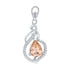 925 Sterling Silver Peach Teardrop Twisted Infinity Loop Pendant for Women