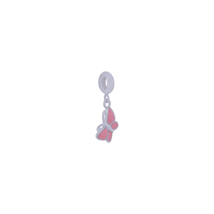 925 Sterling Silver Peach Wings Rhodium Plated Pendant For Kids