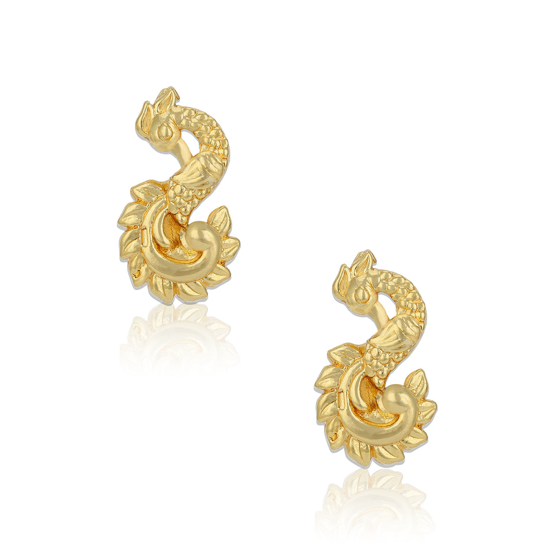 925 Sterling Silver Peacock Feather Inspired Stud for Women