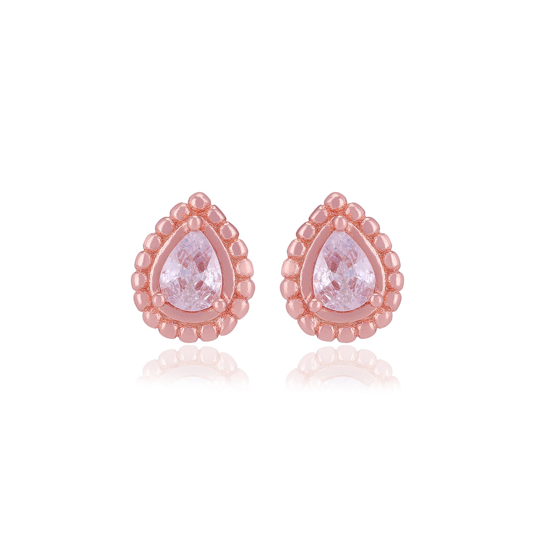 925 Sterling Silver Pear Shaped Centered White Stone Earrings For Women