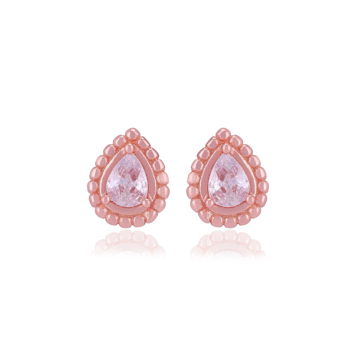 925 Sterling Silver Pear Shaped Centered White Stone Earrings For Women
