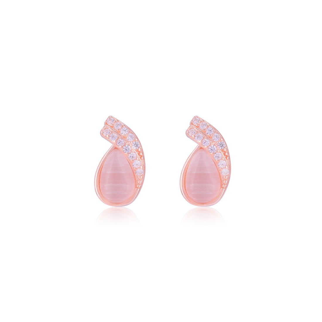 925 Sterling Silver Pear Shaped Pearl Accent Stone Earrings For Women