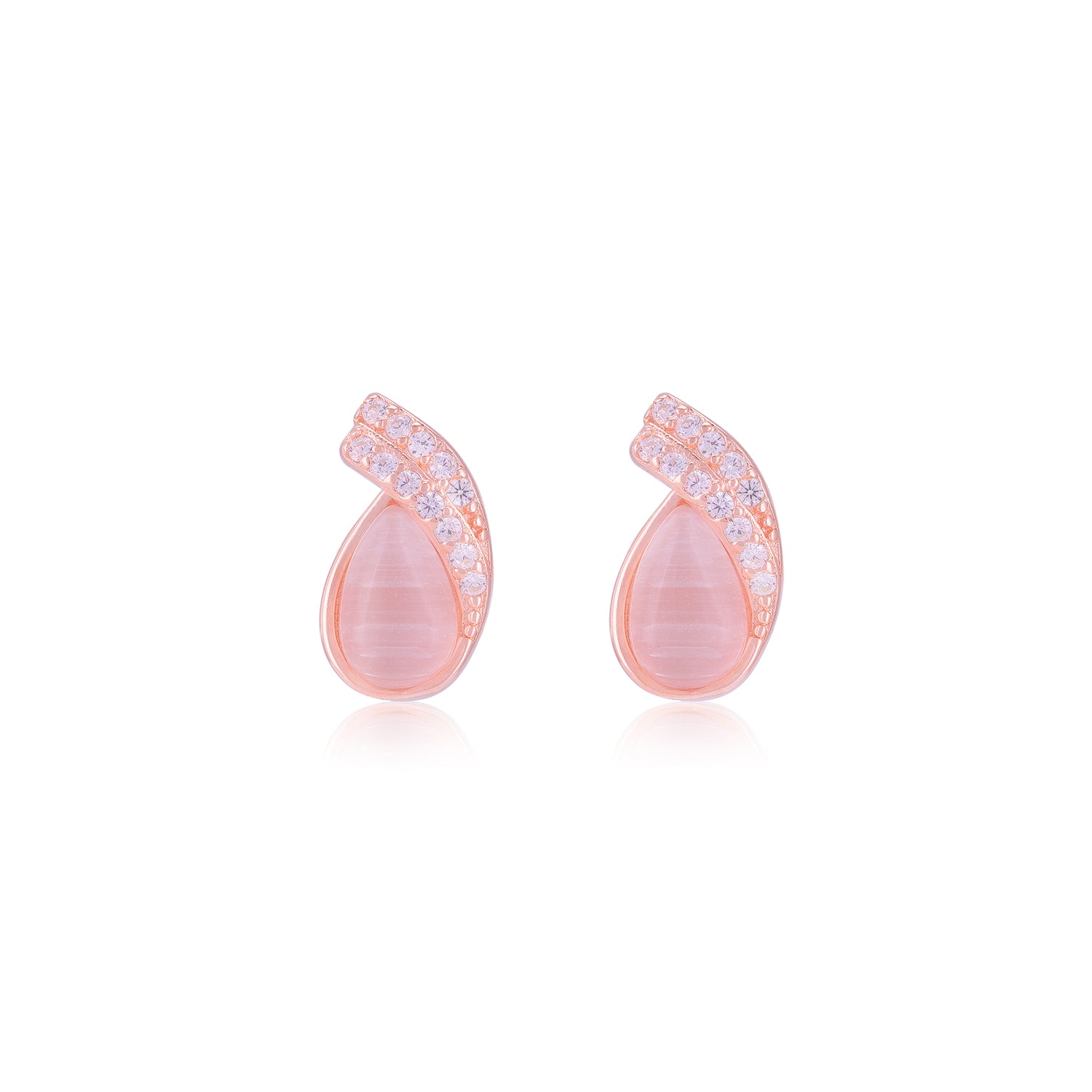 925 Sterling Silver Pear Shaped Pearl Accent Stone Earrings For Women