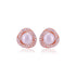 925 Sterling Silver Pearl Centred Side stones Earrings For Women