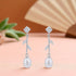 925 Sterling Silver Pearl Drop Leaf Stem Earrings for Women