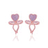 925 Sterling Silver Pearl Heart Bow Drop Earrings For Women