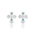 925 Sterling Silver Pearl Hope Cross Rhodium Plated  Earrings for Women