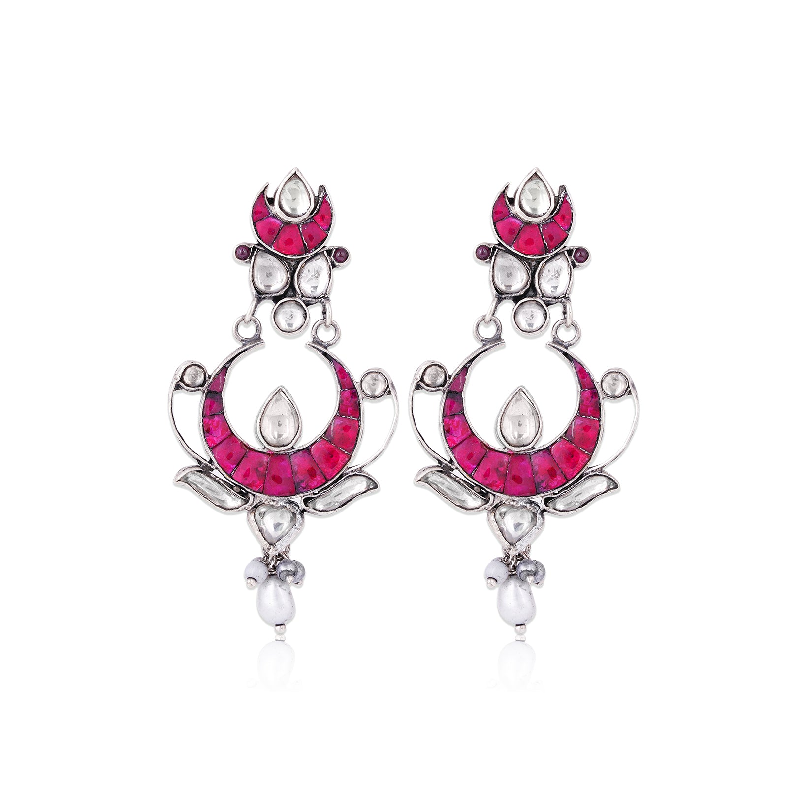 925 Sterling Silver Pearl Layered Earrings for Women 