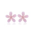 925 Sterling Silver Pearl Petals Tiny Stoned Earrings For Women