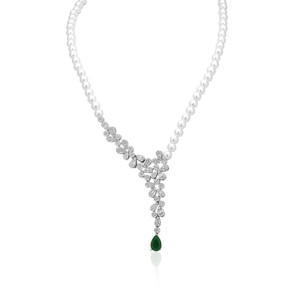 925 Sterling Silver Pearl Stone Vibrant Necklace