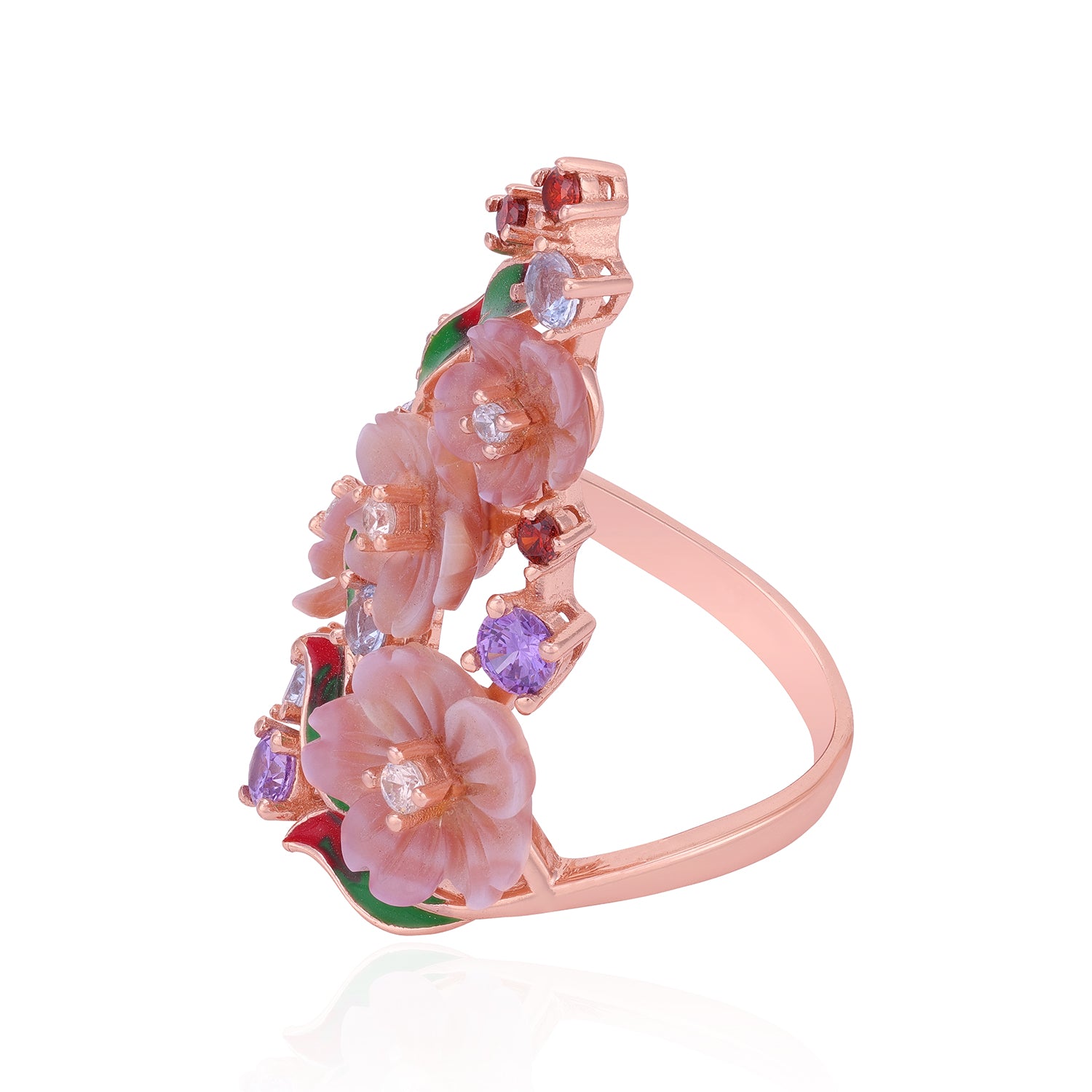 925 Sterling Silver Petal Aureline Ring For Women