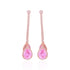 925 Sterling Silver Petal Pink Pear Drop Earrings For Women