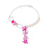 925 Sterling Silver Pink Floral Cascade Pearl Chain Bracelet for Girls