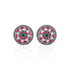 925 Sterling Silver Pink Green Accent Earrings for Women