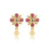 925 Sterling Silver Pink Kemp Floral Drop Earrings For Women