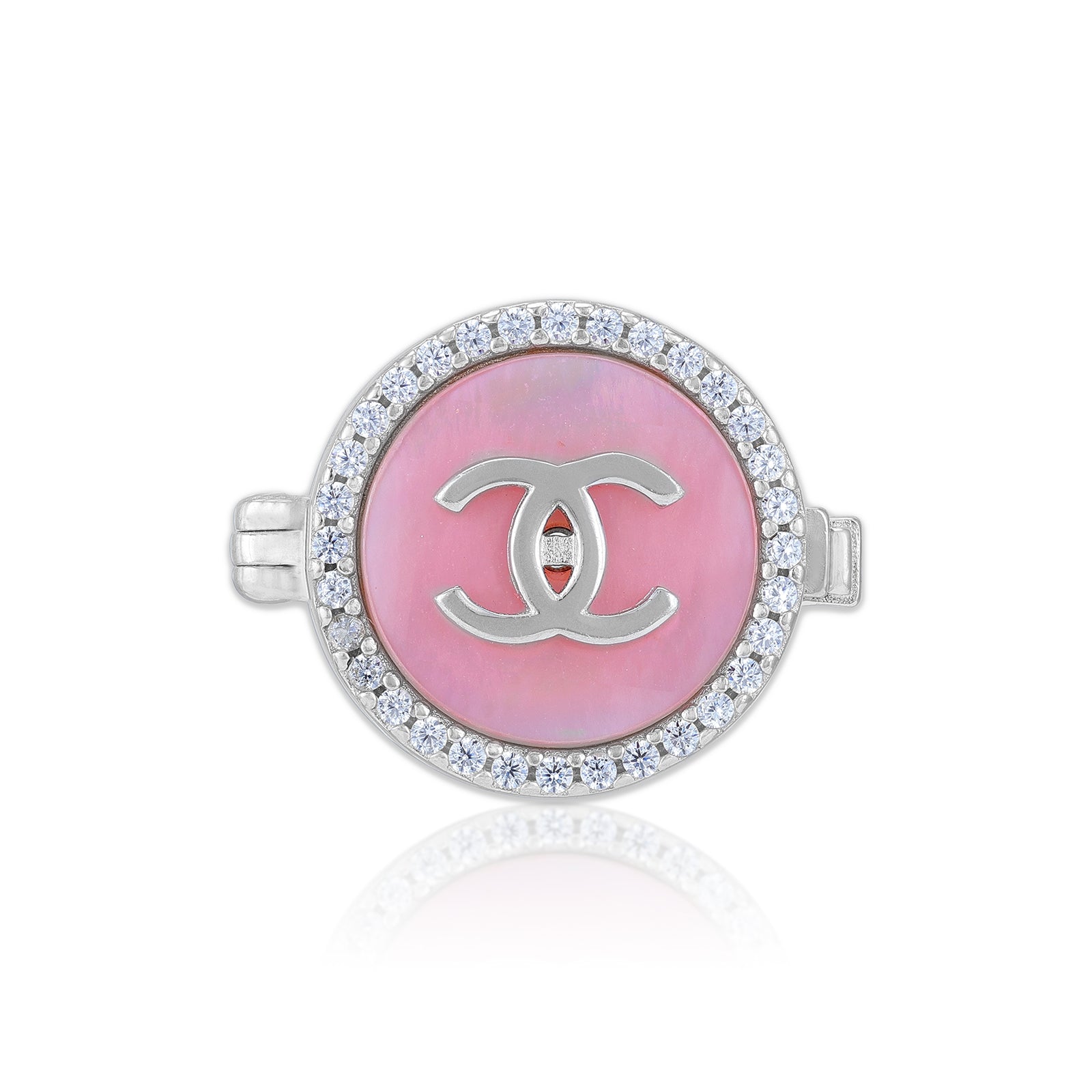 925 Sterling Silver Pink Luxe Crossover C Coat pin for Men