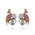 925 Sterling Silver Pink Parrot Vintage Dual Tone Earrings for Women