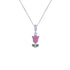 925 Sterling Silver Pink Tulip Rhodium Plated Pendant For Kids