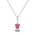 925 Sterling Silver Pink Tulip Rhodium Plated Ring For Kids
