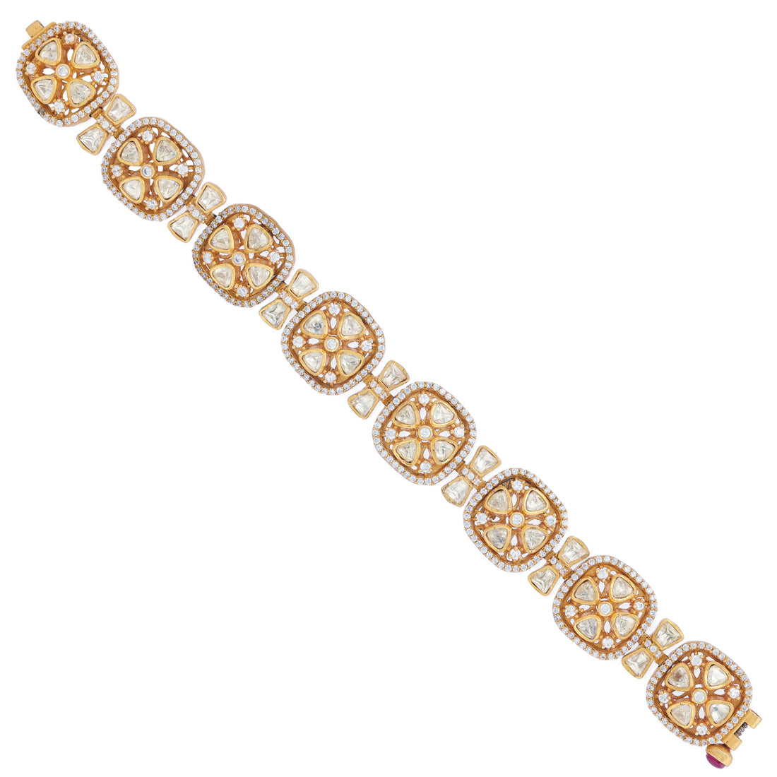 925 Sterling Silver Polki Reverie Gold Plated Bracelet