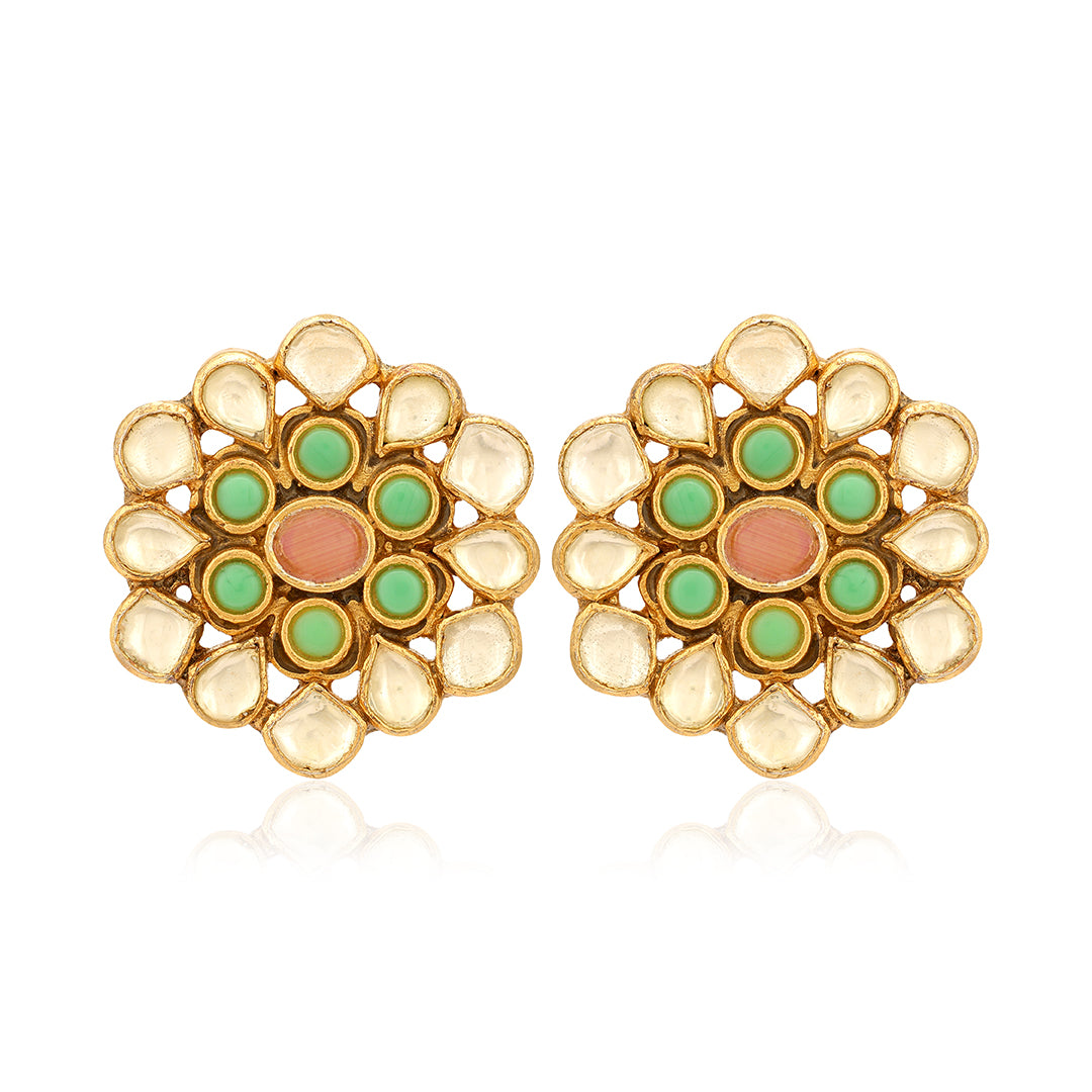 925 Sterling Silver Polki statement Earrings