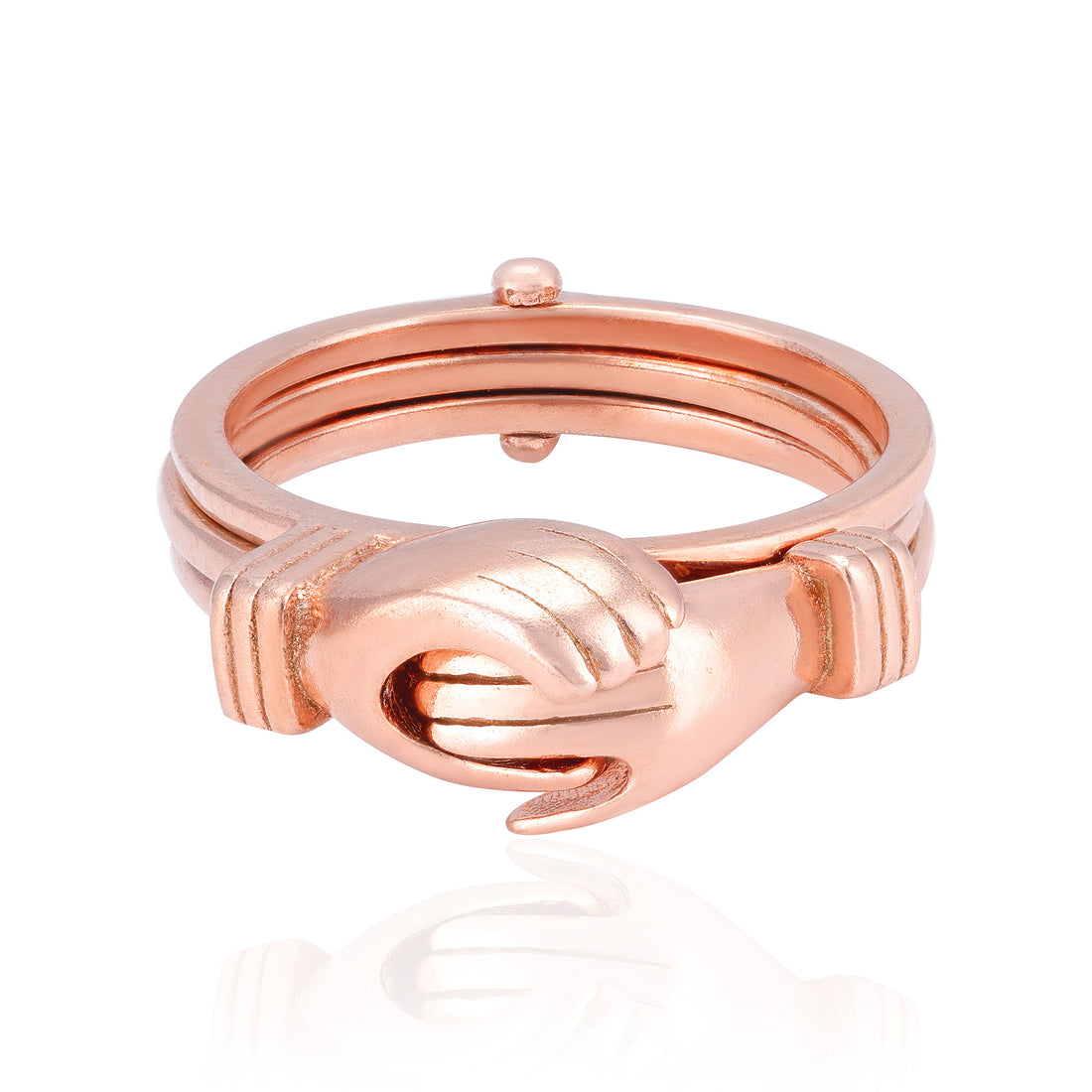 925 Sterling Silver Promise Grip Rose Gold Plated Ring for Women