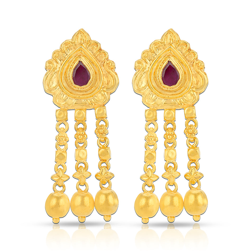 925 Sterling Silver Purple Adorned Chain Danglers  Earrings for women