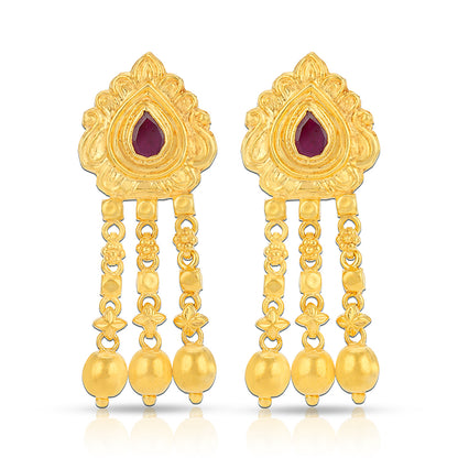 925 Sterling Silver Purple Adorned Chain Danglers  Earrings for women