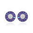 925 Sterling Silver Purple Shine Wheel Rhodium Plated Earrings For Women