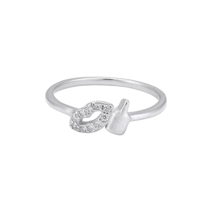 925 Sterling Silver Quirky Lip Lipstick Motif Ring for Women