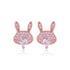 925 Sterling Silver Rabbit Charm Heart Center Earrings For Women