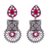 925 Sterling Silver Radial Red  Kundan Earring