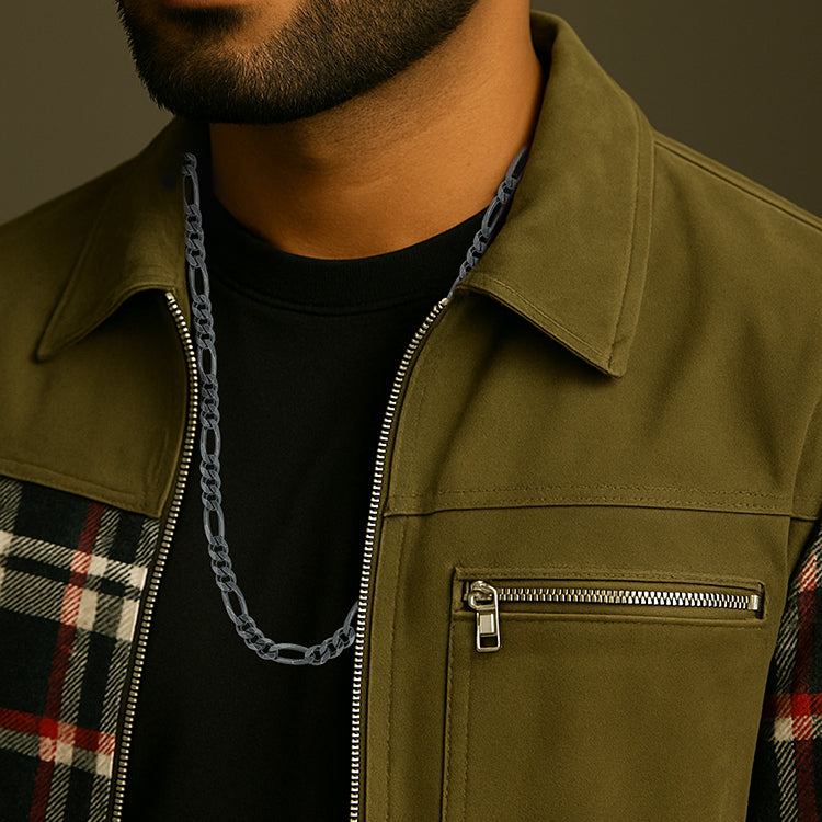 925 Sterling Silver Radiant Orbit DualTone Chain for Men