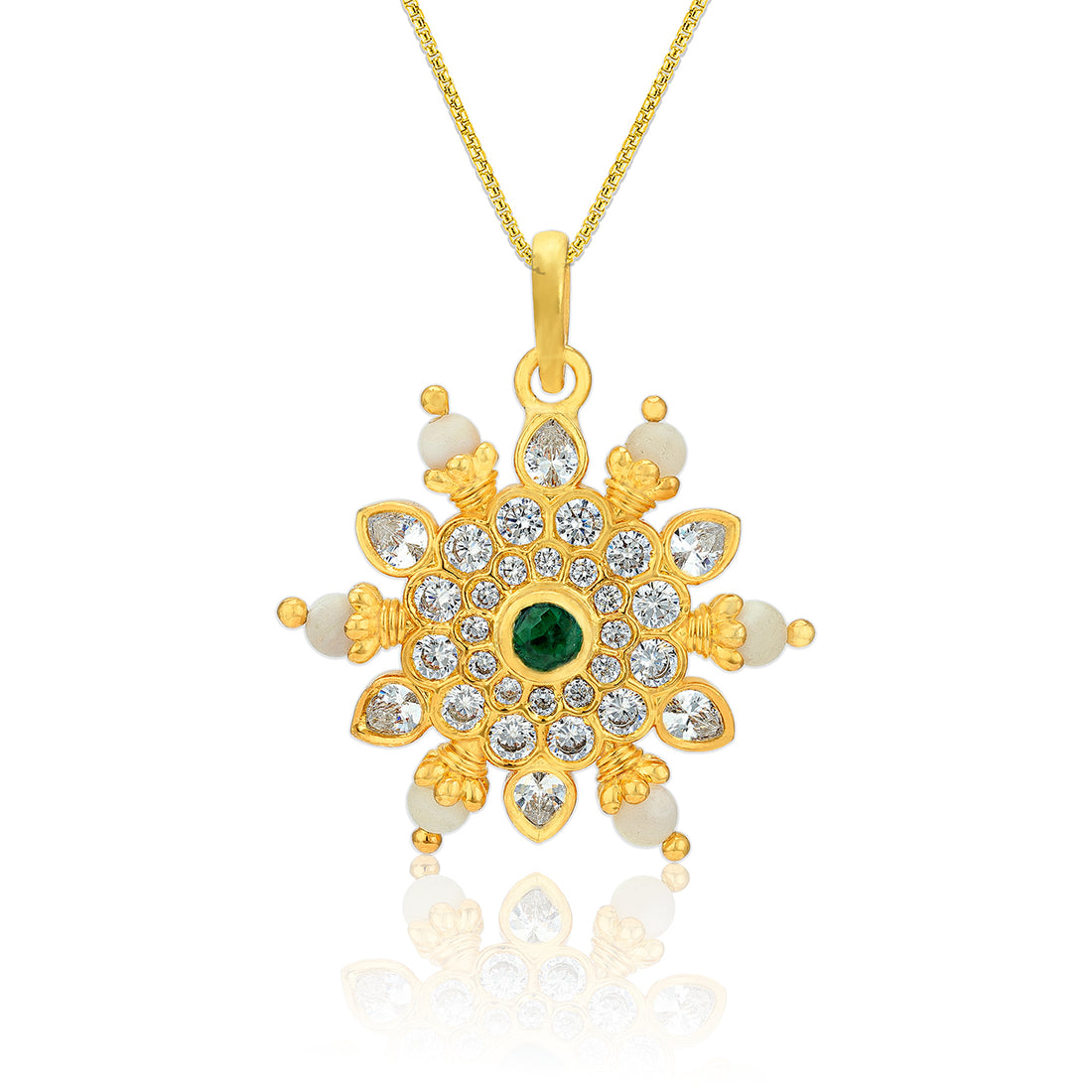 925 Sterling Silver Radiant Bloom Pearl Around Pendant For Women