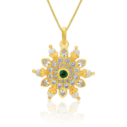 925 Sterling Silver Radiant Bloom Pearl Around Pendant For Women