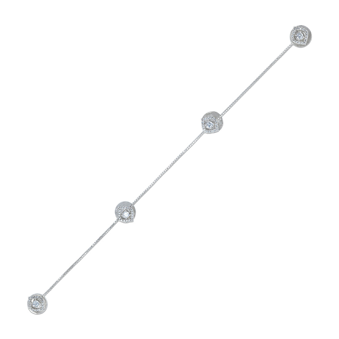 925 Sterling Silver Radiant Strand Diamond Chain Coat pin for Men
