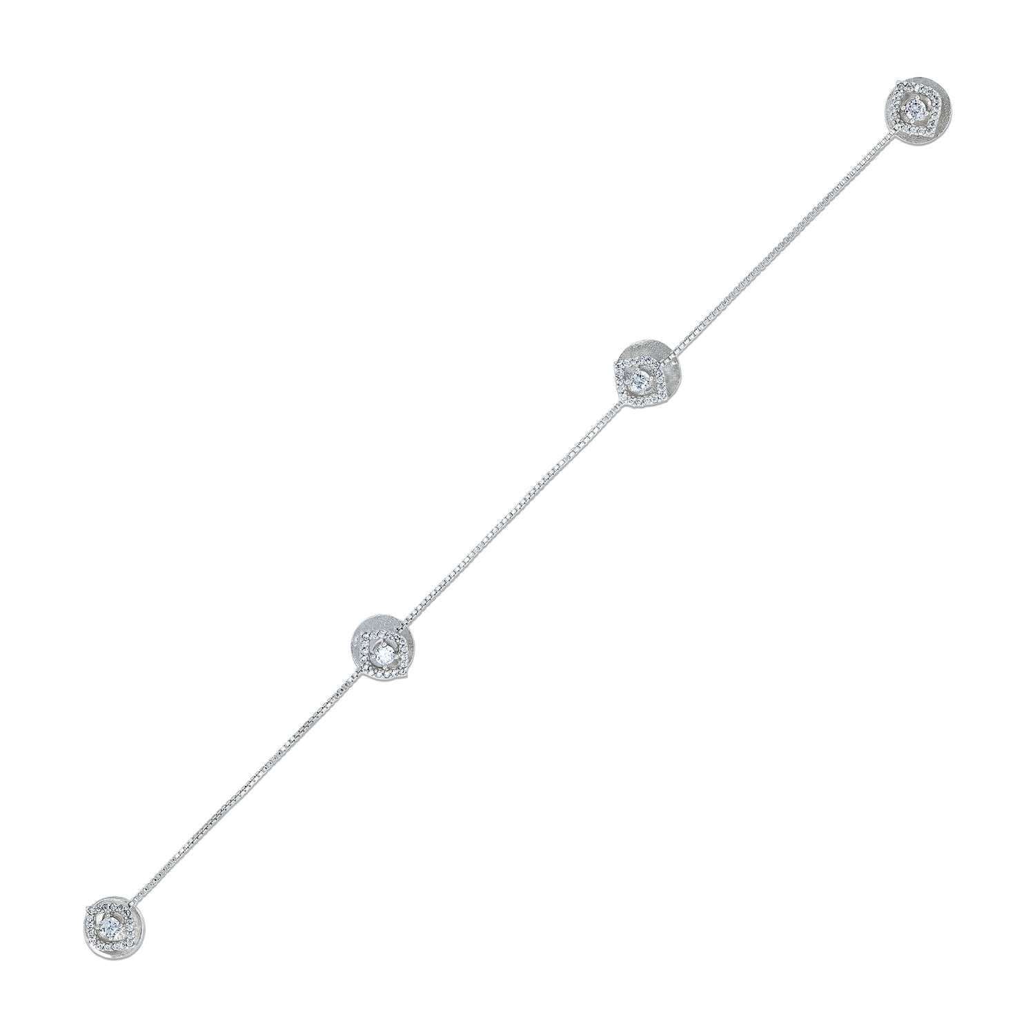 925 Sterling Silver Radiant Strand Diamond Chain Coat pin for Men