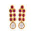 925 Sterling Silver Red Dazzle Polki Earring