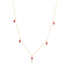 925 Sterling Silver Red Emerald Drops Gold Plated Necklace For Kids