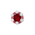 925 Sterling Silver Red Garnet Rhodium Plated Nosepin For Women