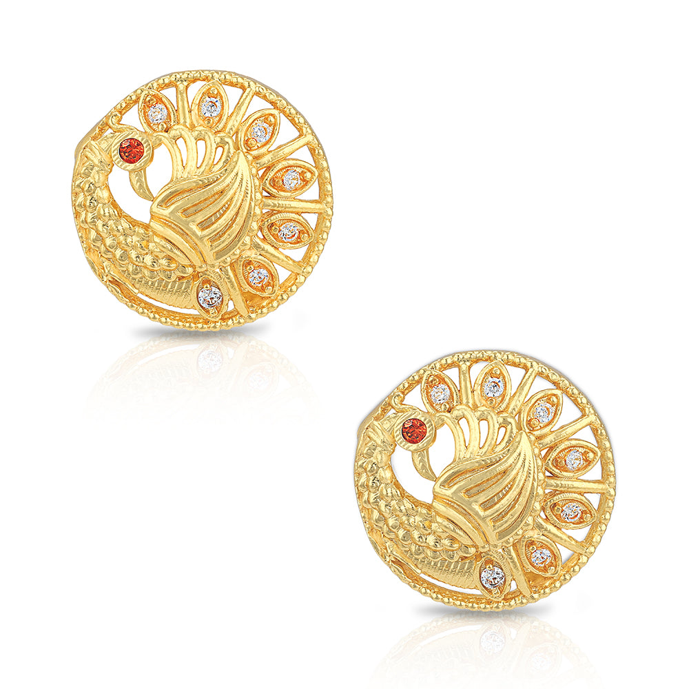 925 Sterling Silver Regal Peacock Crest Stud for Women